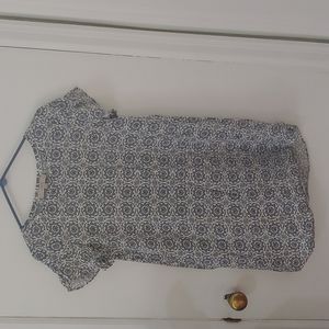 Loft Blue/circular patterned dress...Size=Small petite